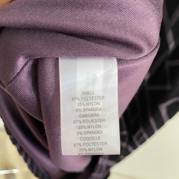 VINCE Camuto Purple Velvet Geometric Shift Dress Size  4 - Picture 11 of 16